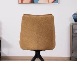 Lot de 2 chaises de repas pivotantes et matelassée en tissu moutarde 
