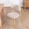 Lot de 2 chaises de repas esprit rétro en tissu beige tramé marron "Arpège" pieds métal aspect bois clair