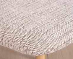 Lot de 2 chaises de repas esprit rétro en tissu beige tramé marron "Arpège" pieds métal aspect bois clair