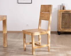 Lot de 2 chaises de repas en manguier brut "Manoha"