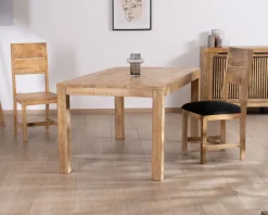 Lot de 2 chaises de repas en manguier brut "Manoha"