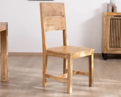 Lot de 2 chaises de repas en manguier brut 