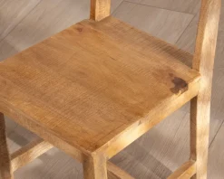 Lot de 2 chaises de repas en manguier brut 