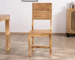 Lot de 2 chaises de repas en manguier brut 