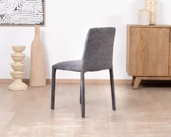 Lot de 4 chaises de repas empilables en tissu gris graphite texturé “Otto”