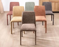 Lot de 4 chaises de repas empilables en tissu gris graphite texturé “Otto”