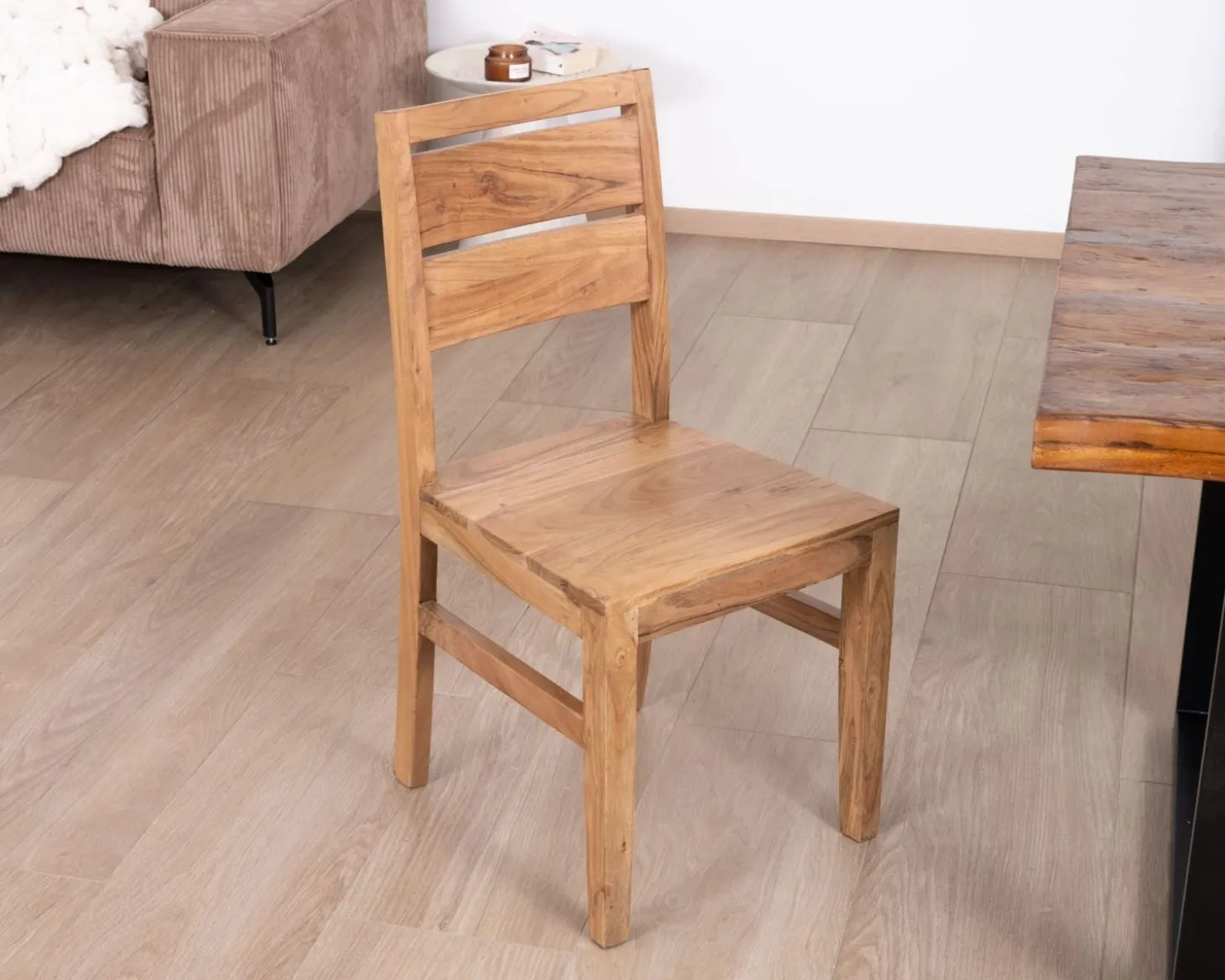 Lot de 2 chaises de repas en acacia massif "Conoa"