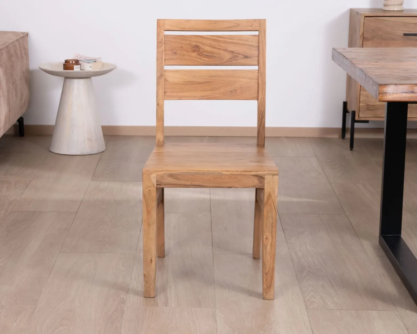 Lot de 2 chaises de repas en acacia massif "Conoa"