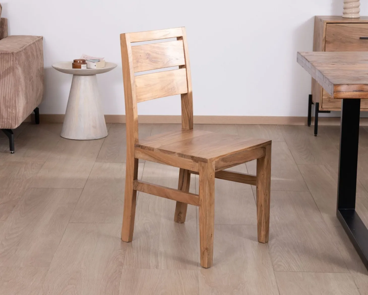 Lot de 2 chaises de repas en acacia massif "Conoa"