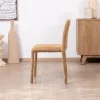 Lot de 4 chaises de repas revêtement intégral en tissu jaune doré “Otto” esprit design