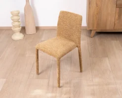 Lot de 4 chaises de repas revêtement intégral en tissu jaune doré “Otto” esprit design