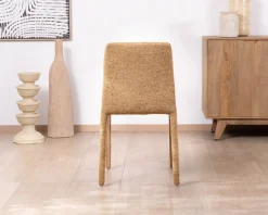 Lot de 4 chaises de repas revêtement intégral en tissu jaune doré “Otto” esprit design