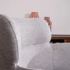 Lot de 2 chaises de repas contemporaines "Riméno" en tissu gris et pieds en métal