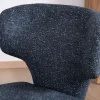 Lot de 2 chaises de repas design sculptural en tissu bleu foncé "Milano"