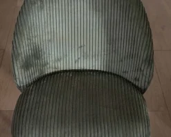 Lot de 4 chaises de repas en velours vert sauge foncé 