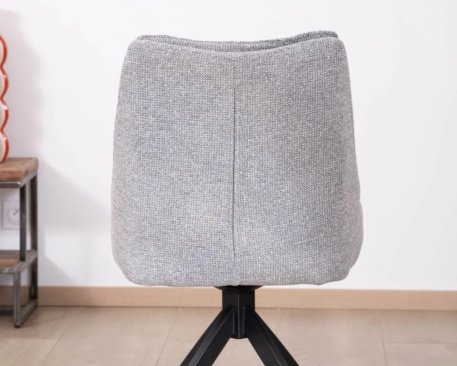 Lot de 2 chaises de repas pivotantes en tissu gris "Webber"