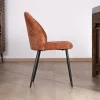 Lot de 4 chaises de repas en velours côtelé rouille "Bellot" style rétro