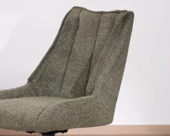 Lot de 2 chaises de repas design contemporain en tissu vert 