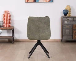 Lot de 2 chaises de repas design contemporain en tissu vert 
