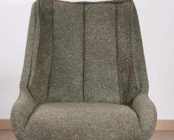 Lot de 2 chaises de repas design contemporain en tissu vert 