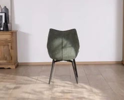 Lot de 2 chaises de repas design et enveloppantes "Niko" tissu vert kaki