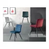 Lot de 4 chaises de repas grises et noires "Sando" tissu et métal