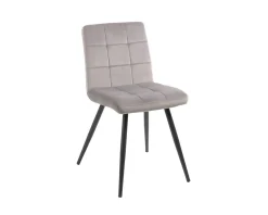Lot de 4 chaises de repas grises et noires 