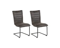 Lot de 2 chaises de salle à manger vintages grises et noires Casita
