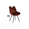 Lot de 4 chaises de table vintages noires et rouilles "Dina" Casita