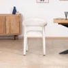 Lot de 2 chaises design et confortables en tissu bouclettes blanc "Amarello"