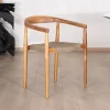 Lot de 4 chaises en bois avec assise tressée taupe "Tiska"