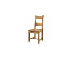 Lot de 2 chaises en chêne massif huilé assise bois "Lodge Casita"