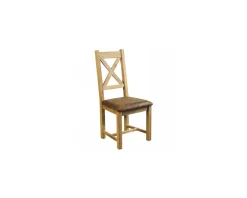 Lot de 2 chaises en chêne massif huilé assise tissu microfibre "Lodge"