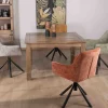 Lot de 2 chaises en tissu vert "Ewing" avec accoudoirs et pied métal rotatif