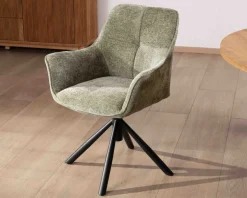 Lot de 2 chaises en tissu vert 