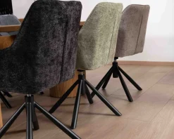 Lot de 2 chaises en tissu vert 