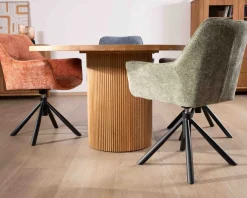 Lot de 2 chaises en tissu vert 