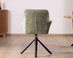 Lot de 2 chaises en tissu vert 