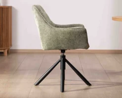 Lot de 2 chaises en tissu vert 