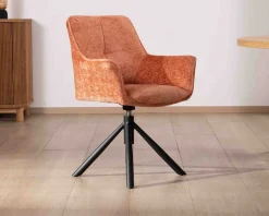 Lot de 2 chaises en tissu terracotta 