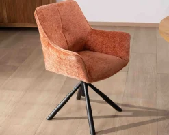 Lot de 2 chaises en tissu terracotta 