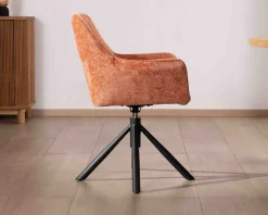 Lot de 2 chaises en tissu terracotta 