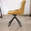 Lot de 2 chaises en tissu jaune moutarde sur pied rotatif en métal "Biorg" style rétro