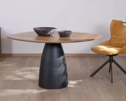 Lot de 2 chaises en tissu jaune moutarde sur pied rotatif en métal 