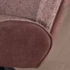 Lot de 2 chaises en tissu bi-matière prune "Eddy" avec accoudoirs sur pied métal pivotant