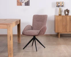 Lot de 2 chaises en tissu bi-matière prune 