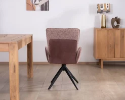 Lot de 2 chaises en tissu bi-matière prune 