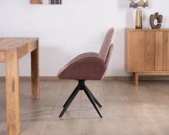 Lot de 2 chaises en tissu bi-matière prune 
