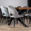 Lot de 2 chaises en tissu gris et pieds métal laqué noir "Vermont"