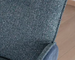 Lot de 2 chaises en tissu bi-texturé bleu foncé 